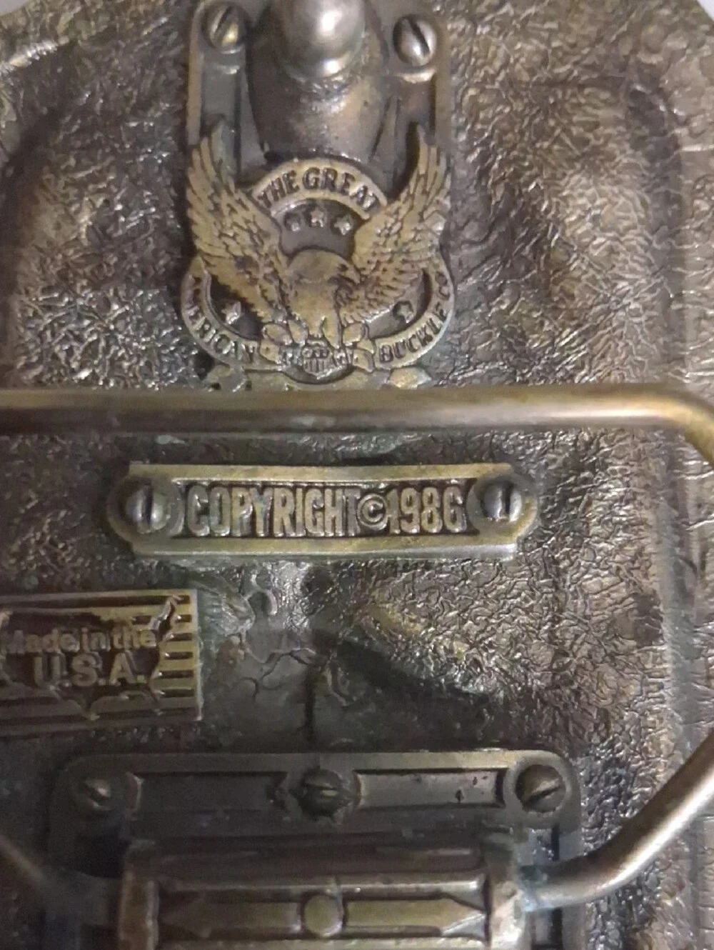 Vintage 1986 The Great American Buckle Co Ironworker Belt Buckle Made In USA